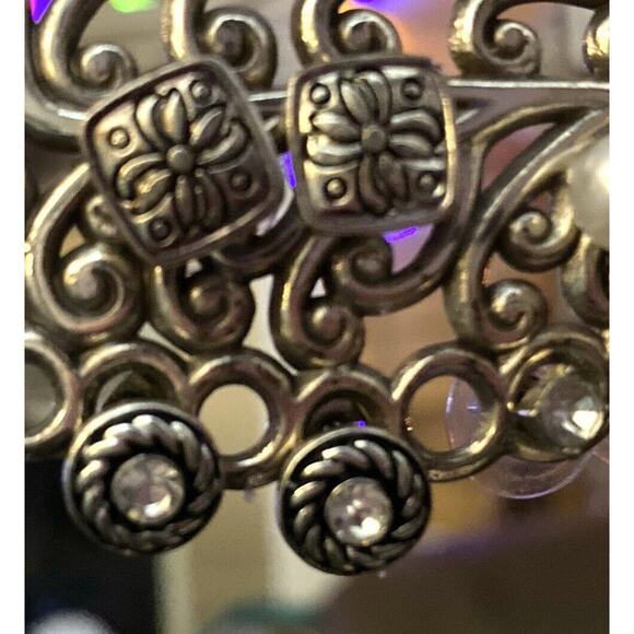 4 Pair Square Silver, Pearl, Rhinestone, Silver W/ Rhinestone Post Fashion Jwlry - Picture 2 of 4